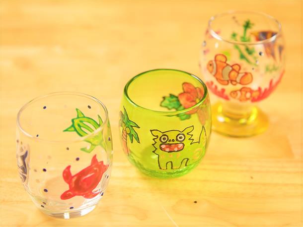 琉球グラス絵付け