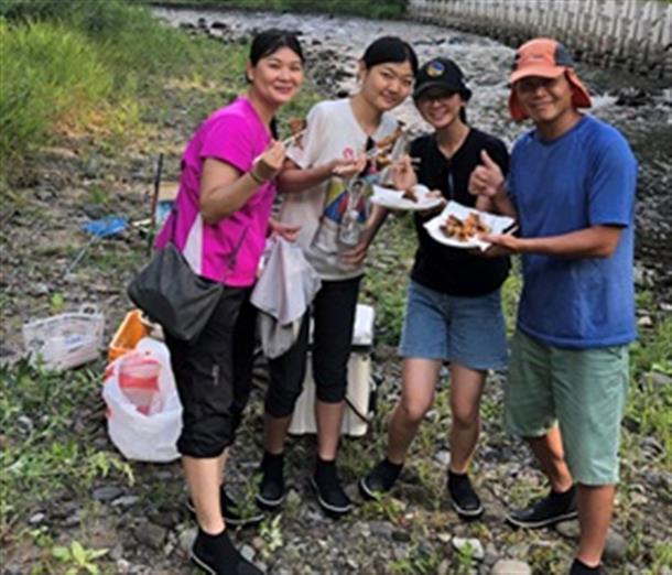釣れた魚をその場で調理！