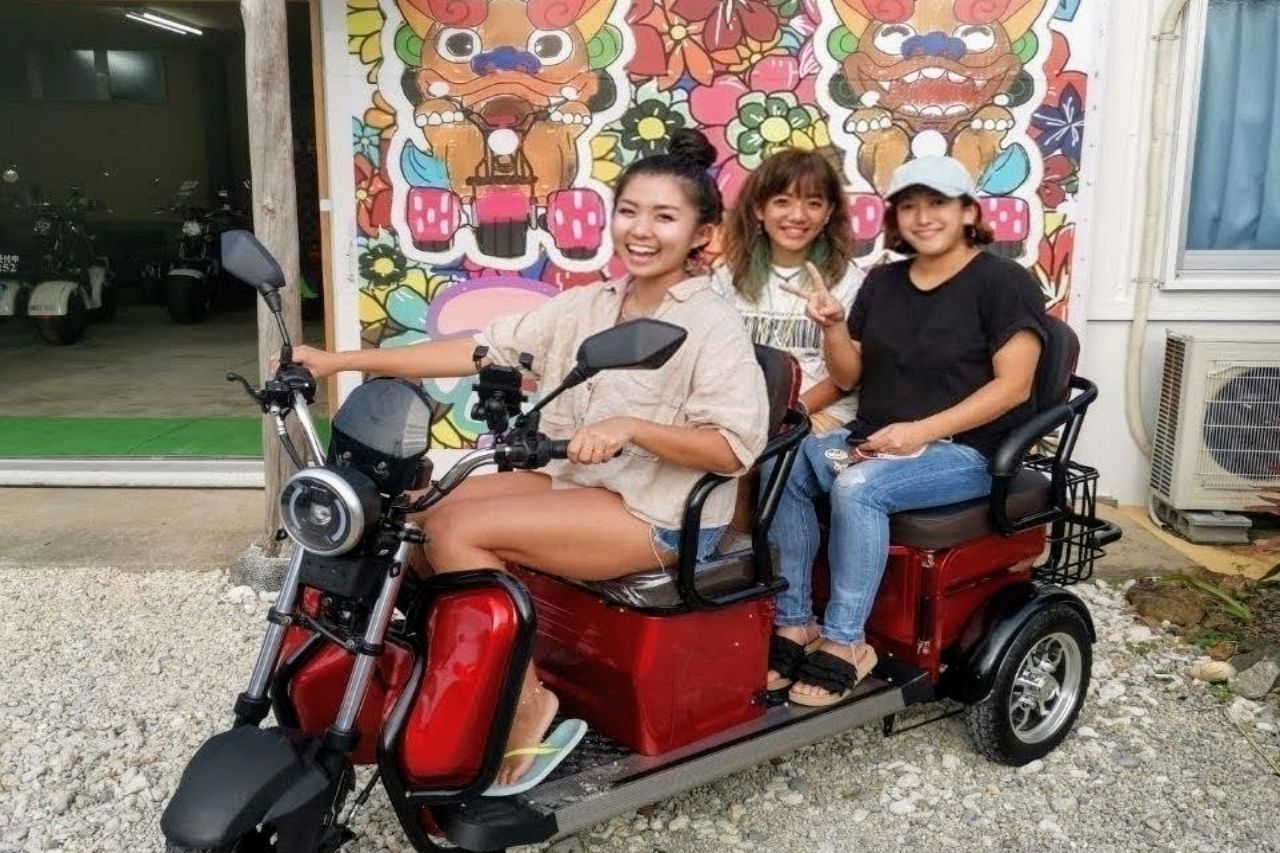3人乗りトライクのレンタルもOK