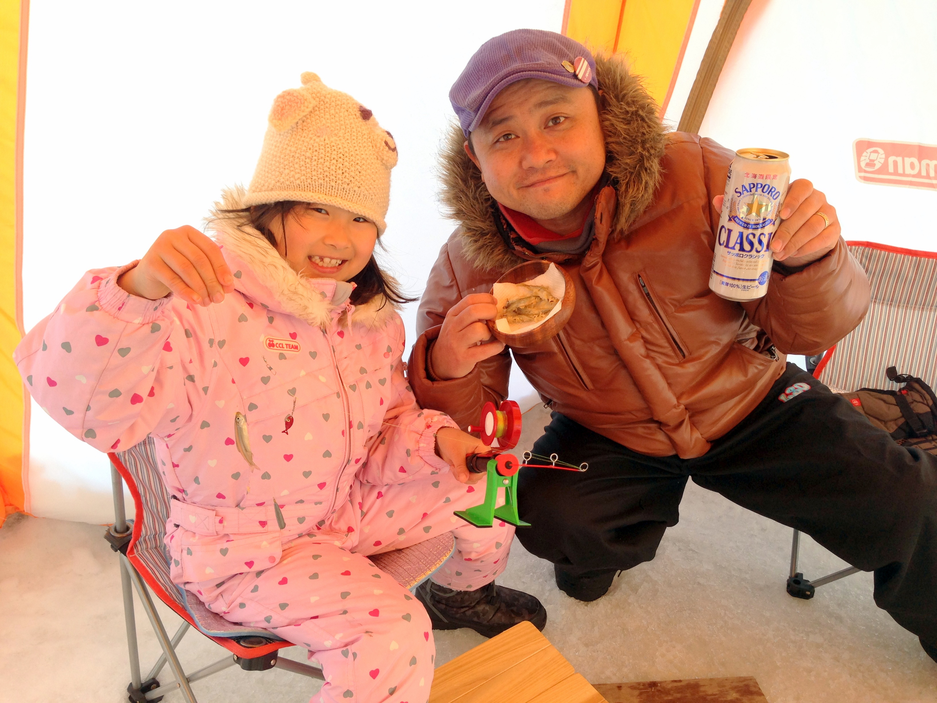 自分で釣ったワカサギの天ぷらは格別♪