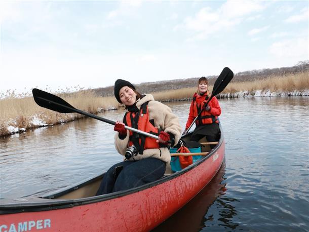 新千歳空港すぐの美々川で冬カヌー♪