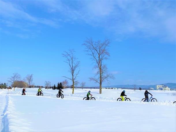 雪上サイクリング