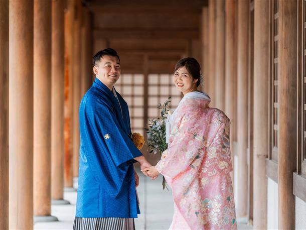 和式のウェディングフォト