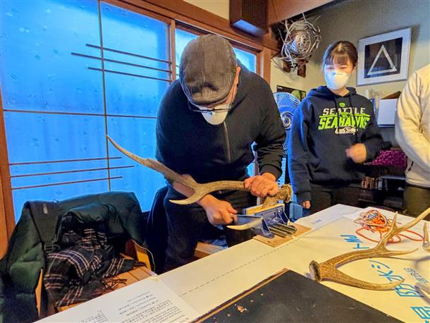 切り裂くことで角の内部構造を見てみよう