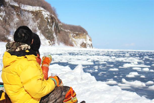 シーズンには流氷を目の前にほっと一息