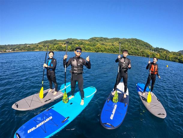 洞爺湖にSUPで漕ぎ出そう！