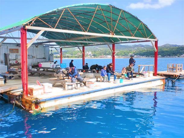 のんびり海上イカダ釣り♪