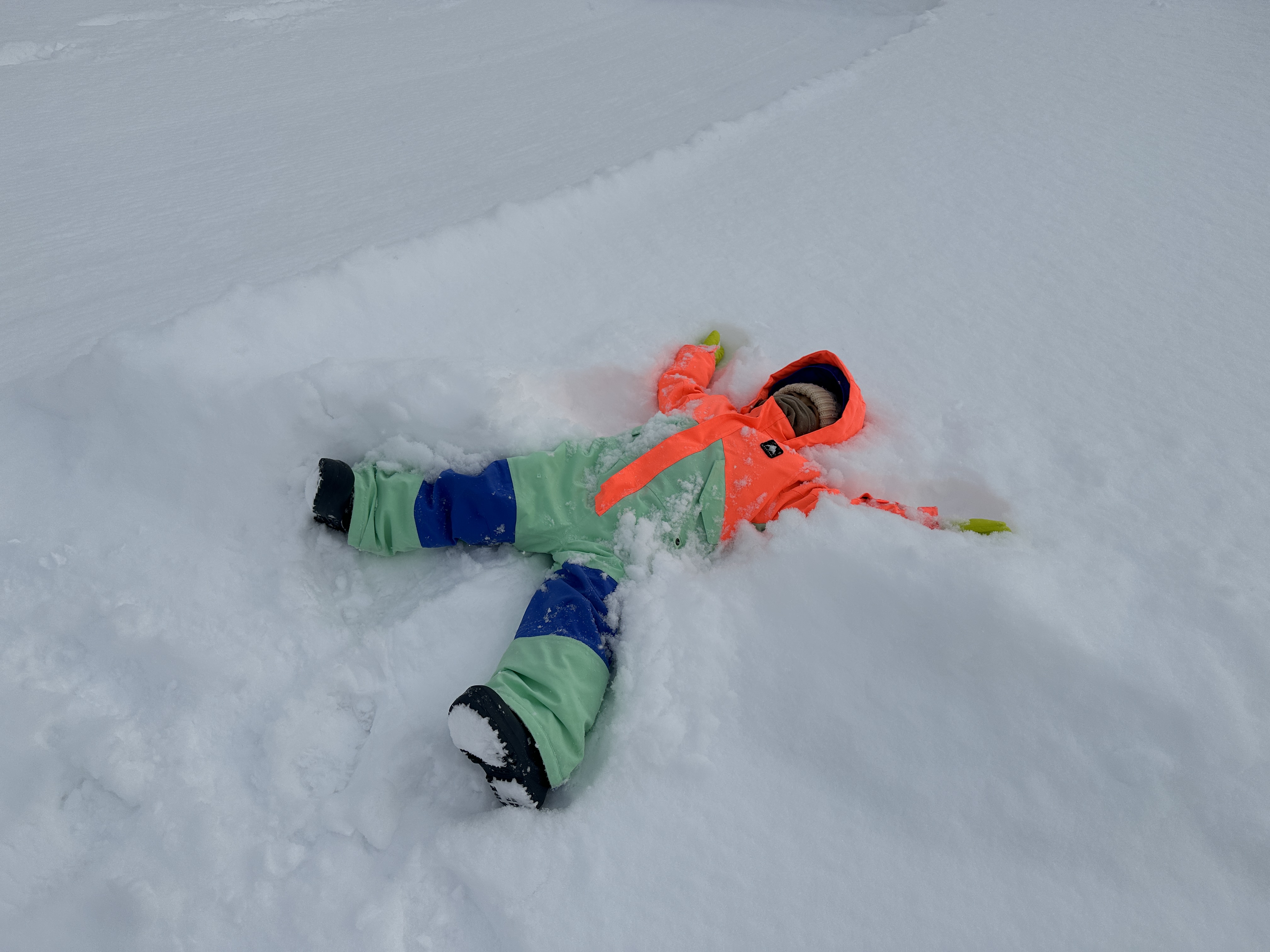一度はやってみたい！雪の中へダイブ！