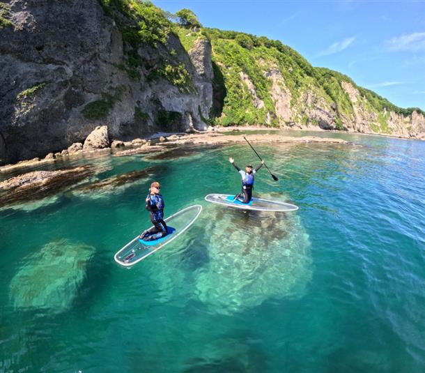 透明なボードから海の世界を覗いてみよう！