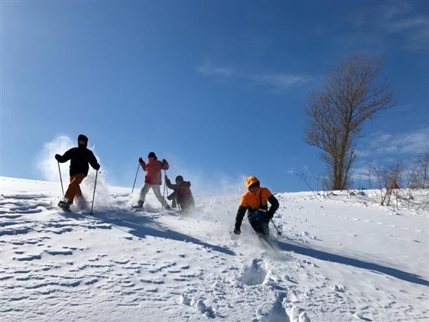 大雪原の丘を駆け下りる♪