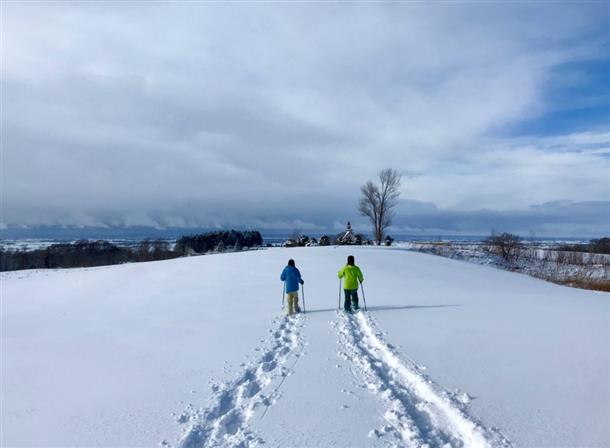 大雪原に足跡を残す♪