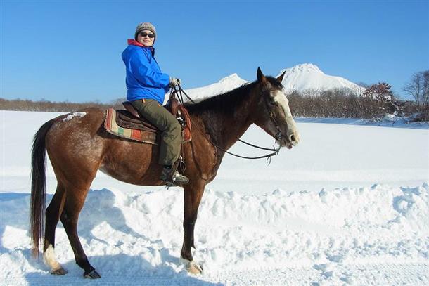 雪景色の中の乗馬はまた格別！