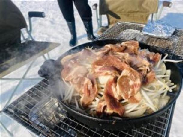 雪中ジンギスカン
