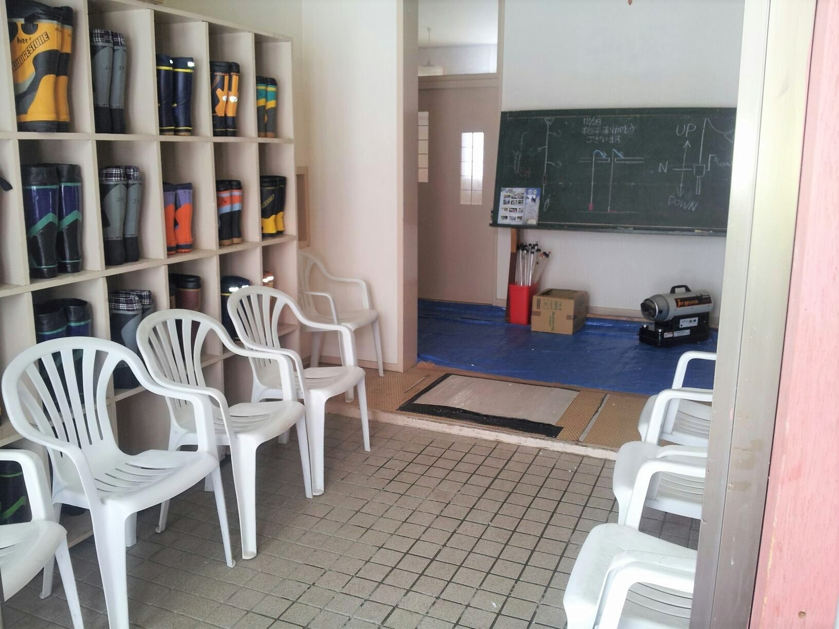 暖か専用休憩所、お手洗い完備で安心