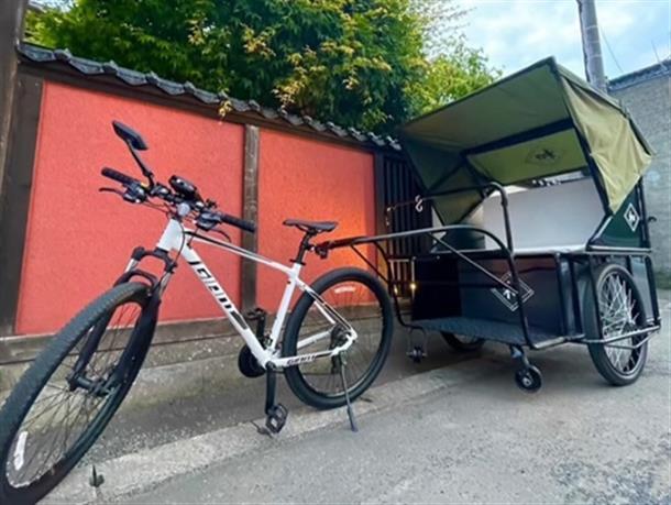 自転車で引く人力車！