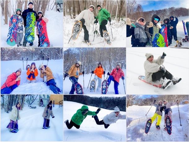 雪板遊びも人気です