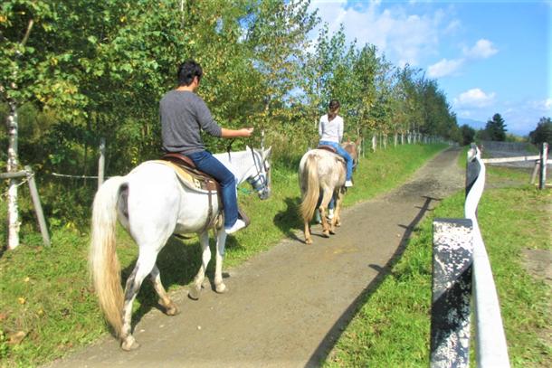 牧場内敷地をぐるっと一周してから森の中へ